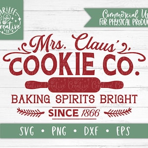 SVG - Christmas Cookie Co SVG - Christmas Bakery SVG - Baking Spirits Bright Svg - Christmas Baking Svg - Bakery svg