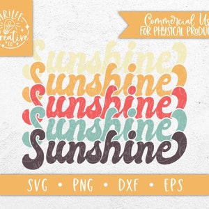 Retro SVG Files - Sunshine SVG - Retro Svg Files for Shirts - Retro SVG - Vintage Svg - Sunshine Design Svg - Summer Saying Svg