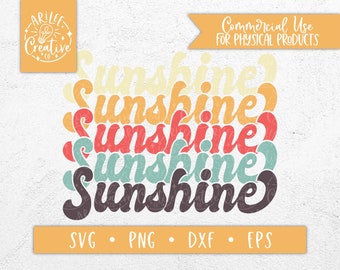 Retro SVG Files - Sunshine SVG - Retro Svg Files for Shirts - Retro SVG - Vintage Svg - Sunshine Design Svg - Summer Saying Svg