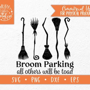 Heks SVG - Broom Parking SVG - Broom SVG - Halloween Svg Files - Halloween Svg voor Shirts, Halloween Svg voor Borden, Funny Halloween Svg