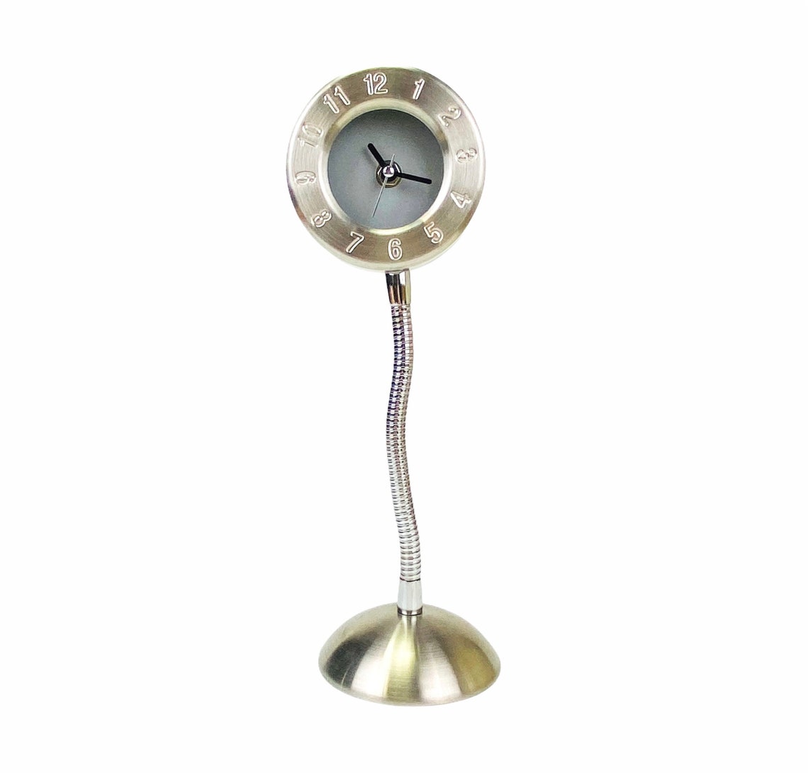 Bendable Silver Desk Clock Etsy