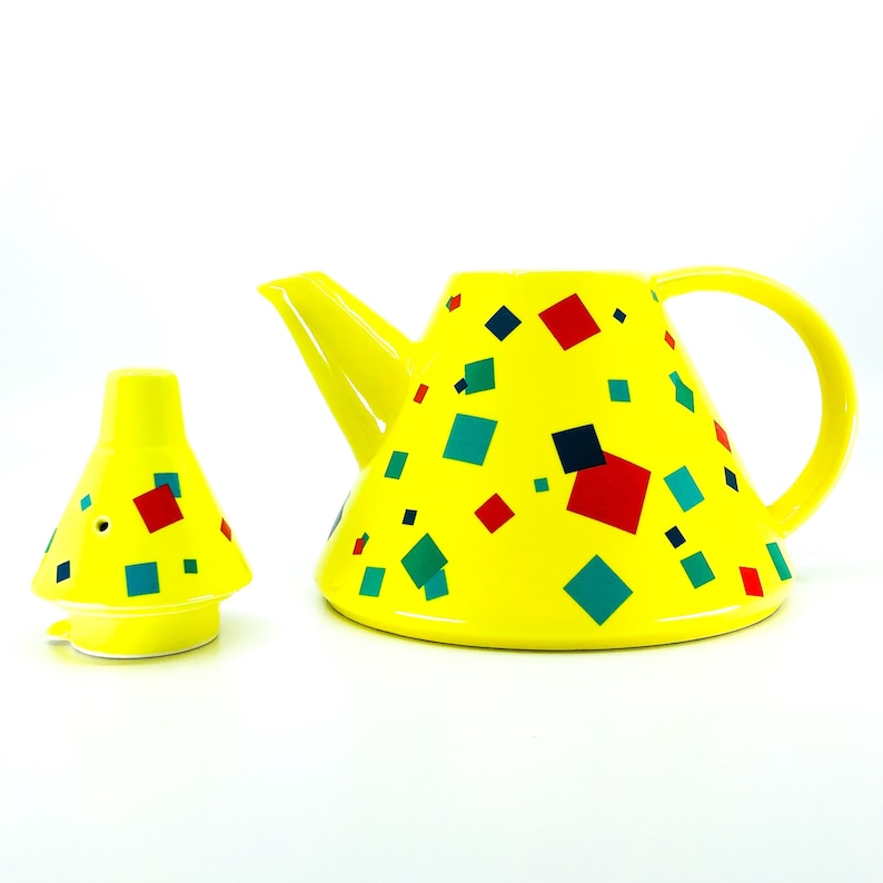 Memphis Postmodern Porcelain Teapot by the Toscany Collection Etsy