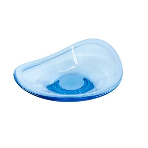 1957 Holmegaard Blue Fluid Form Glass Bowl by Per Lutken,l