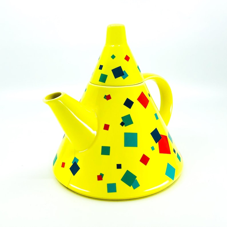 Memphis Postmodern Porcelain Teapot by the Toscany Collection Etsy