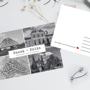 Carte postale numérique Sneek Frise | carte photo souvenir des Onze Cités | Carte photo imprimable A6 | Carte de voyage des Pays-Bas