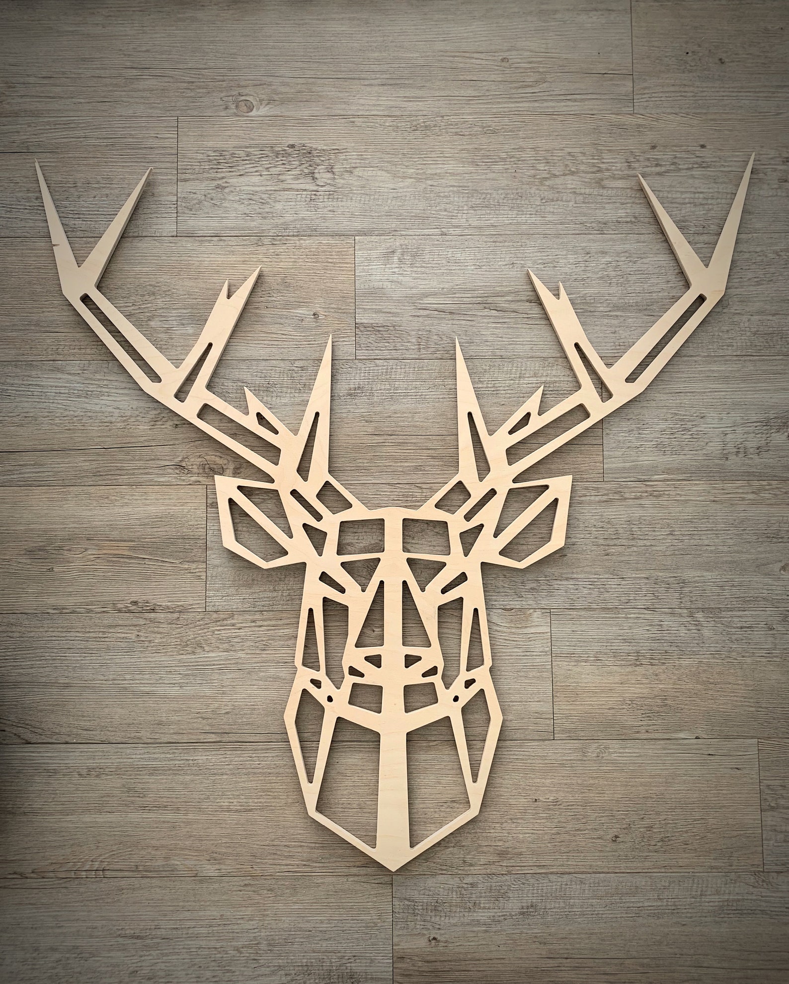 Geometrischer Hirsch aus Holz Hirsch-Kopf Wanddeko Geweih | Etsy