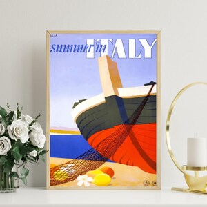 Italian Poster Design | Italian Print Art | Italian Beach Poster | Interior Design Italy | Vintage Italian Themed Print | Italy Wall Print