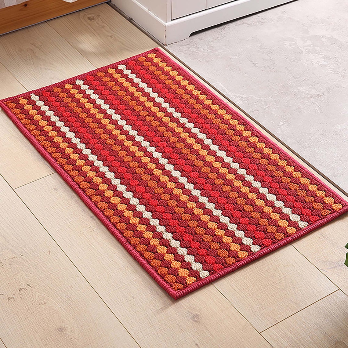 Colorblocking Striped Woven Door MatsDurable Striped Doormat Etsy