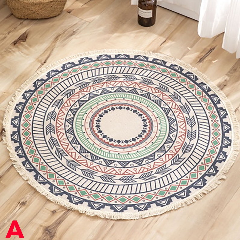 Tapis ronds nordiques Bohemia ethnique Tassel Mandala Etsy