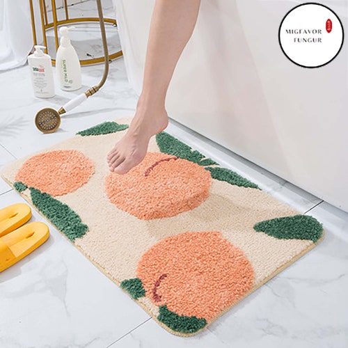 Cartoon Fruit Bath Matpeach Pattern Area Rugs Bath Etsy