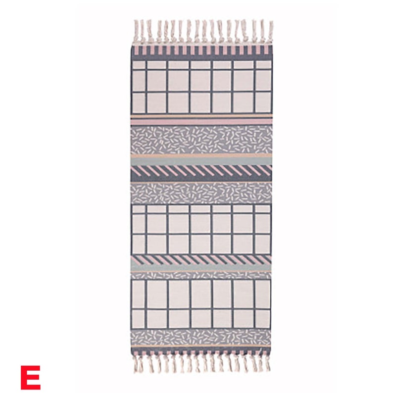 Boho Bathroom Rug White Bath MatCotton Woven Small Throw Etsy