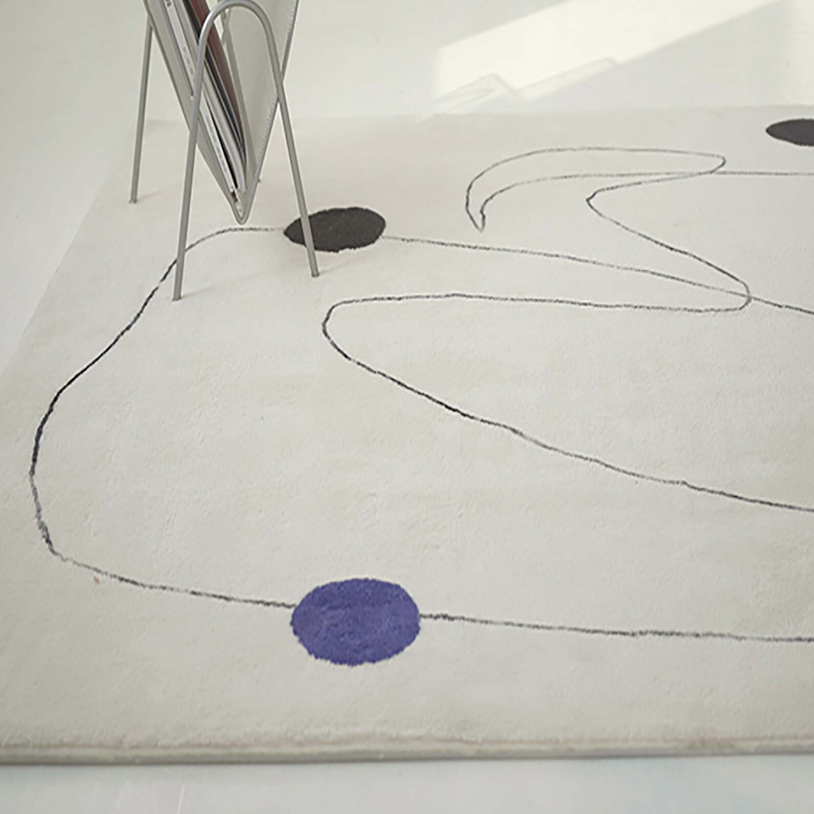 White Line Abstract RugModern Large Carpets For Living Etsy