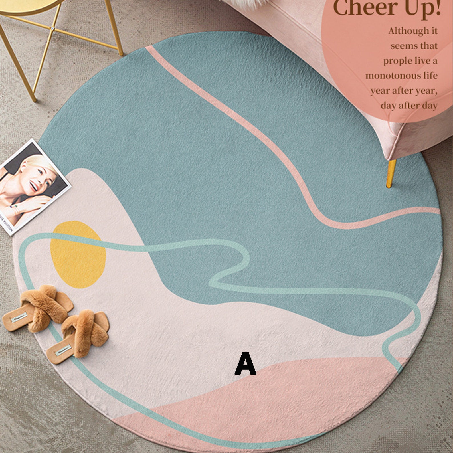 Abstract Round Carpet Art Abstract Round Rugs Minimalist Etsy