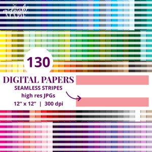 Large White Stripes Repeating Seamless Pattern Background Digital Paper Pack Craft Bundle, 130 Colors Commercial Use Instant Download JPGs