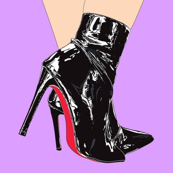 High Heels Drawing Etsy