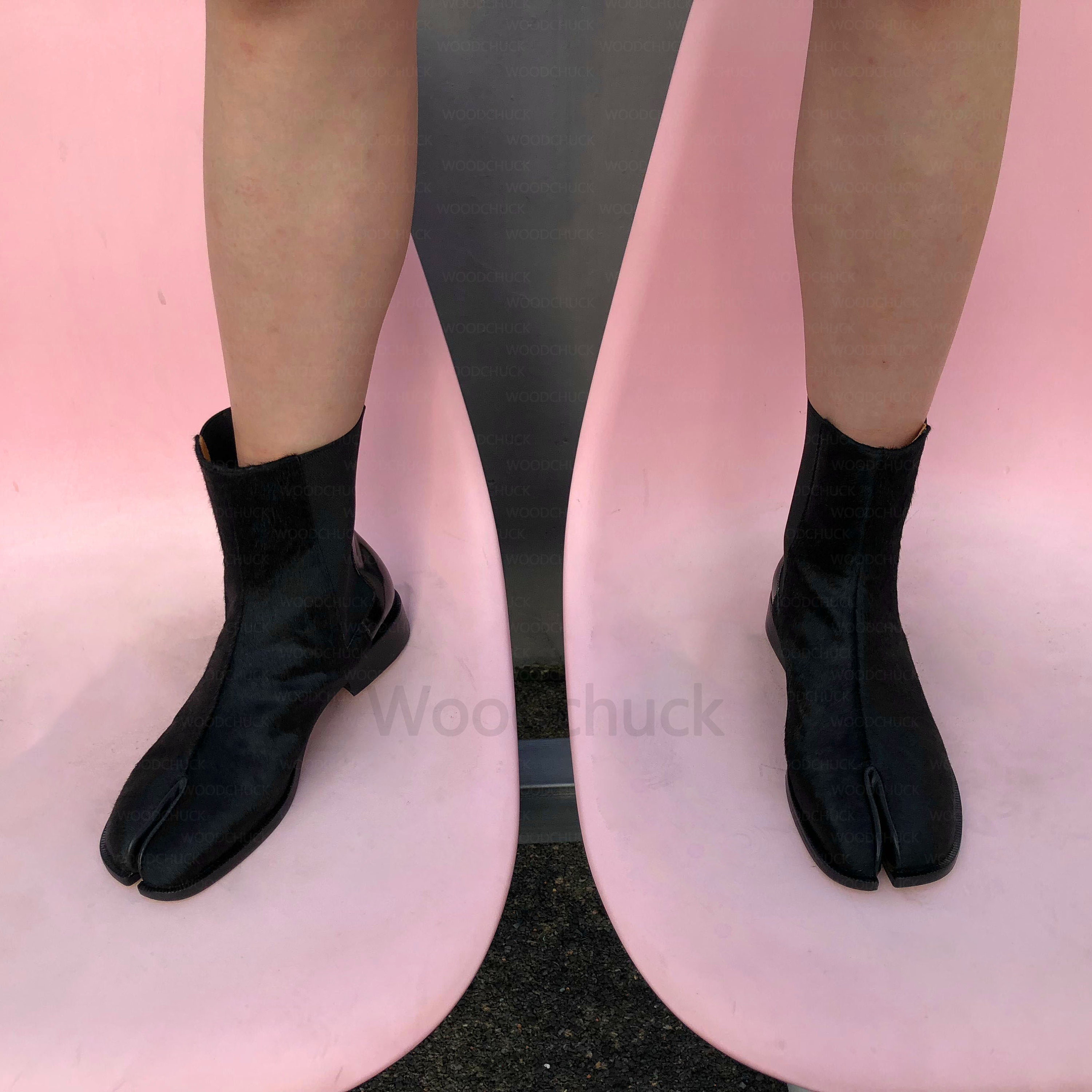 Vintage women's men's Tabi split toe calfskin leather shoes / pumps/ f –  WoodChuckSato