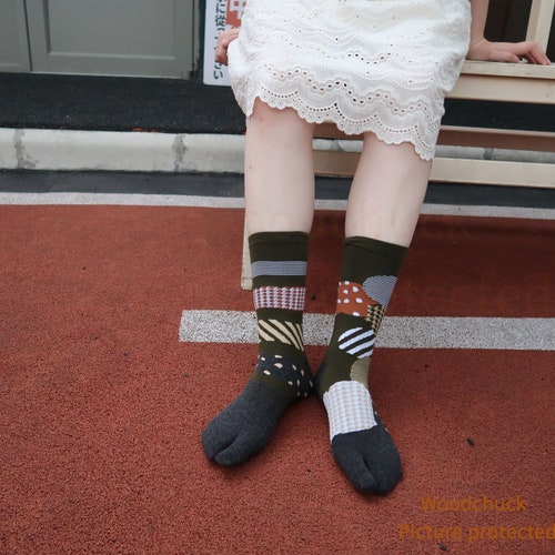 Japanese Style Womens Men's Split-toe Tabi Cotton Socks - Etsy UK