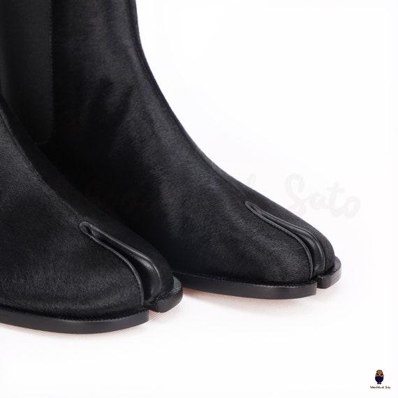 Tabi Split Toe Man/women's Leather Horse Hair Boots EU35-47