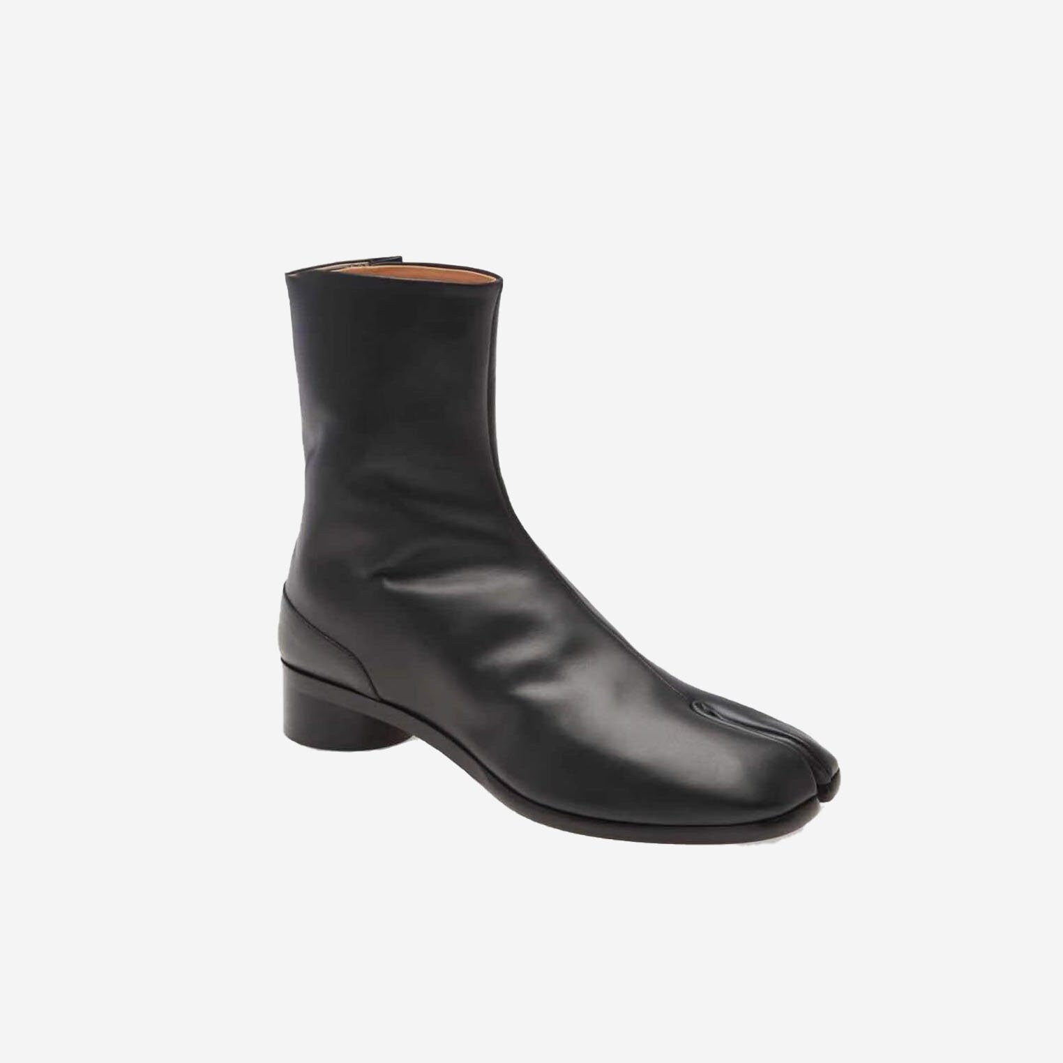 heeled split leather boots
