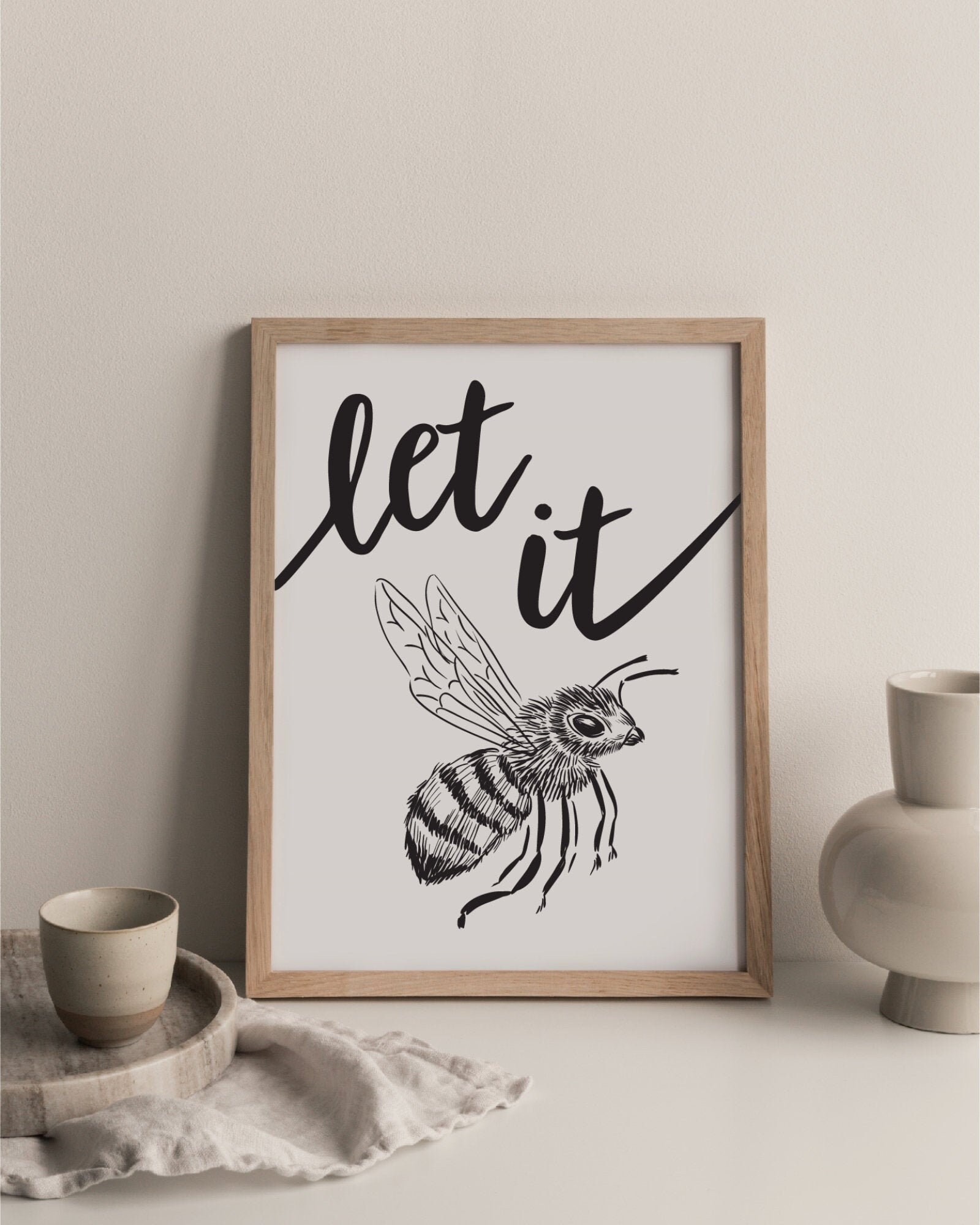 Honey Bee Wall Art Let It Bee Etsy