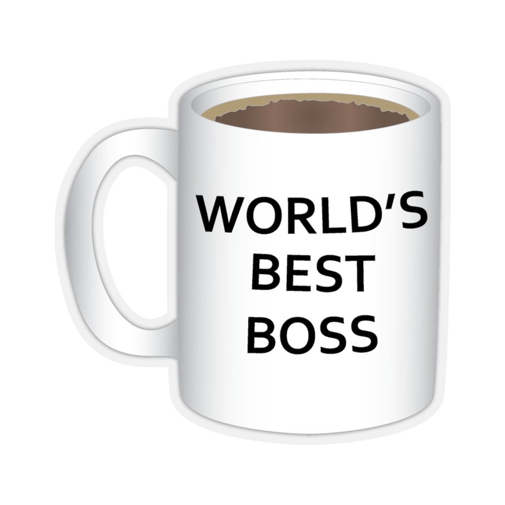 World's Best Boss mug sticker Mug Sticker Michael Scott Etsy