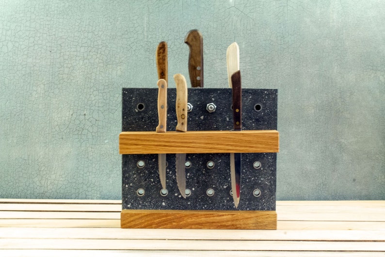 Concrete knife block Etsy