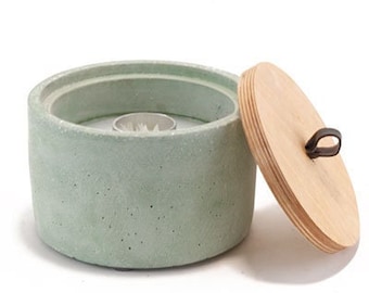 Wachsfeuer Outdoor Kerze mit Dauerdocht - 18 x 11 Zentimeter - Geschliffener Beton - Handgemacht in Hessen!