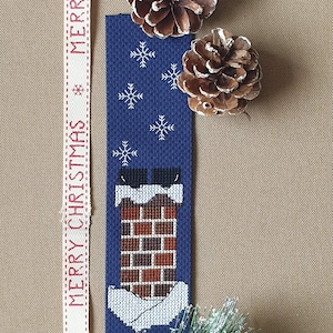Snowy Chimney Bookmark Cross Stitch Pattern, Instant Download, PDF Pattern