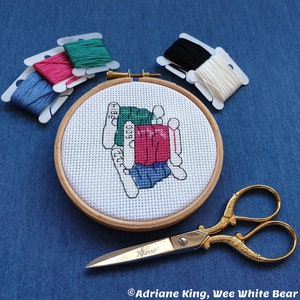Embroidery Thread Bobbins Cross Stitch Pattern, Instant Download, PDF Pattern