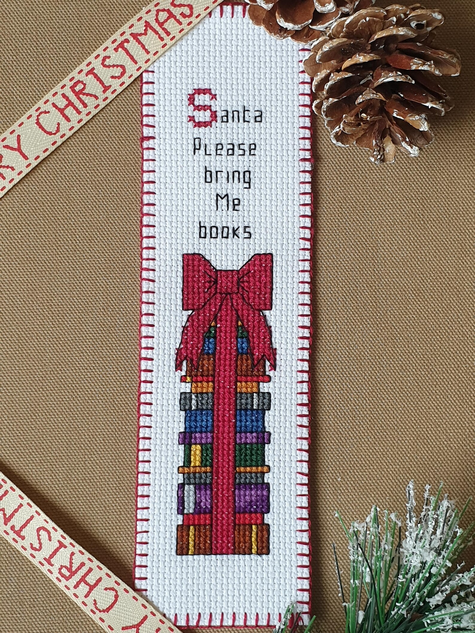 Santa Please, Bookmark Cross Stitch Pattern, Instant Download, PDF ...