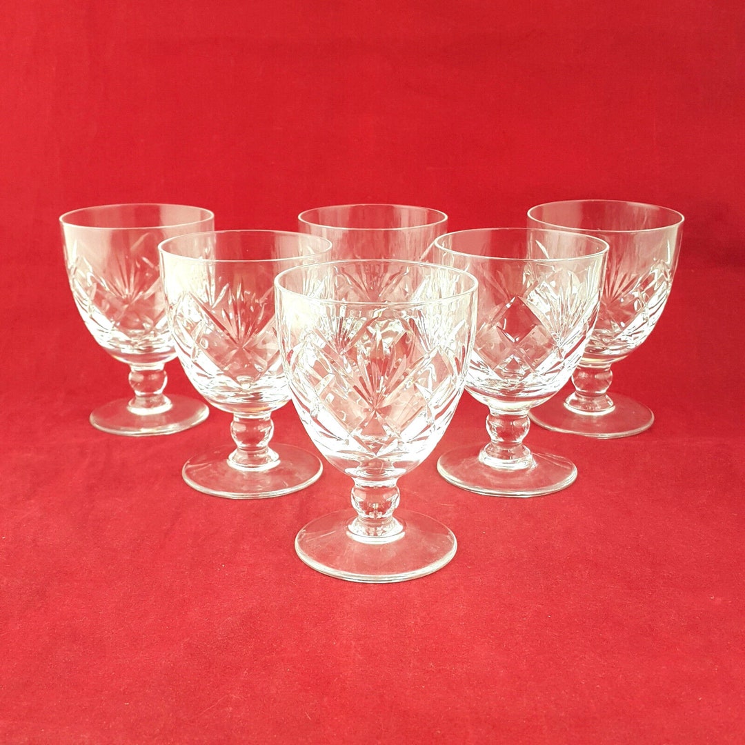 Set of Six Hand Cut Crystal Glasses OP 2656 Etsy