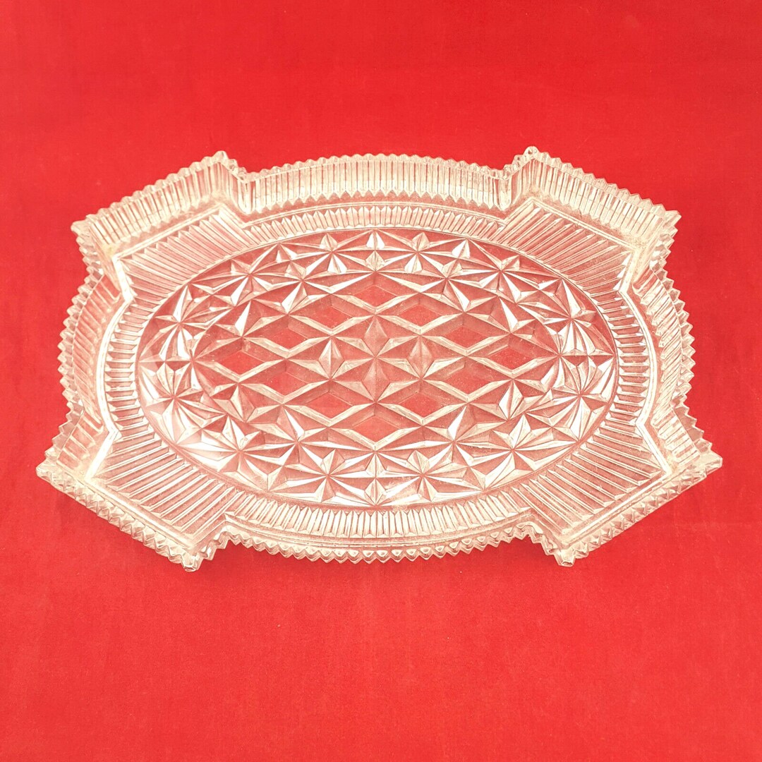 Vintage Glass Large Serving / Platter Dish OV 2221 Etsy