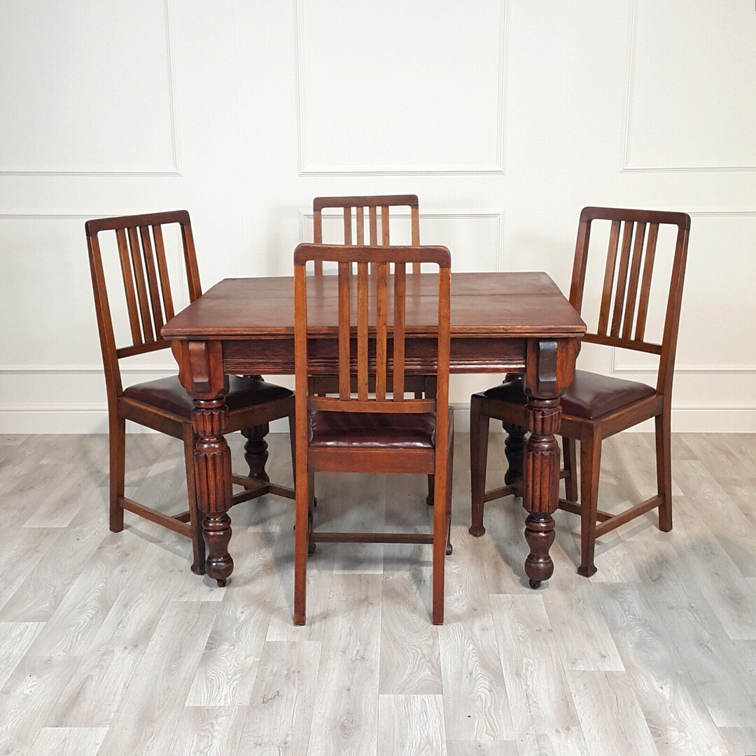 Victorian Solid Wood Dining Table With Four Chairs F283 - Etsy