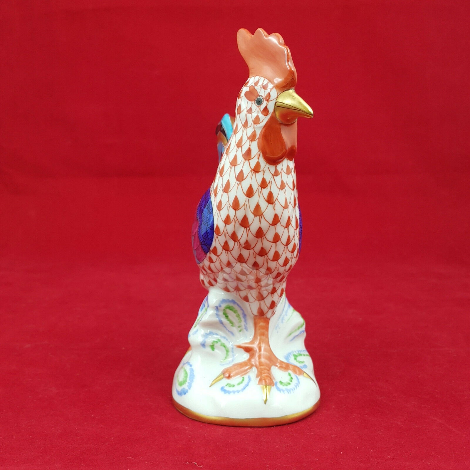Herend Porcelain Rooster Figurine With Fishnet Pattern | Etsy