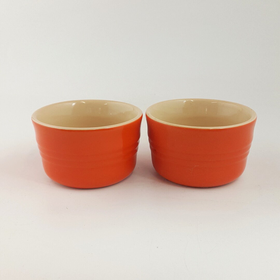 Le Creuset Pair of Orange Volcanic Stoneware Ramekins OP Etsy