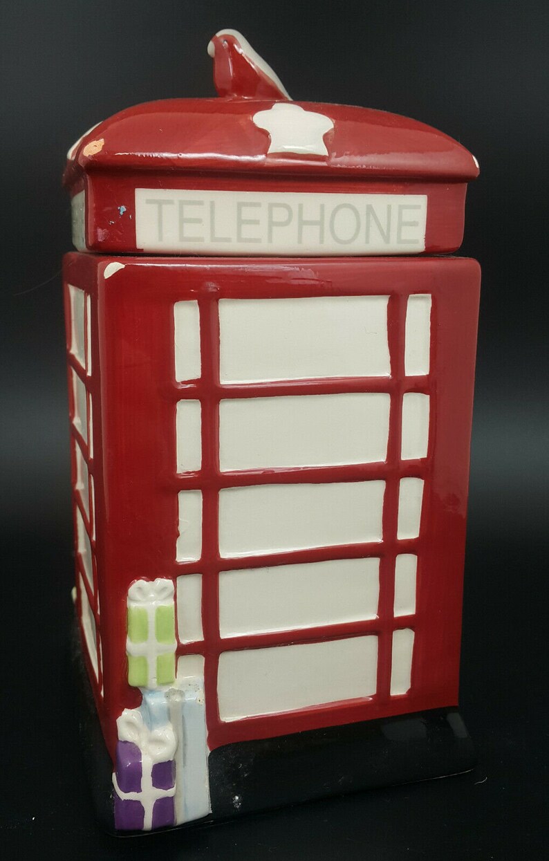 Telephone Box Biscuit Barrel Chipped/Cracked Etsy