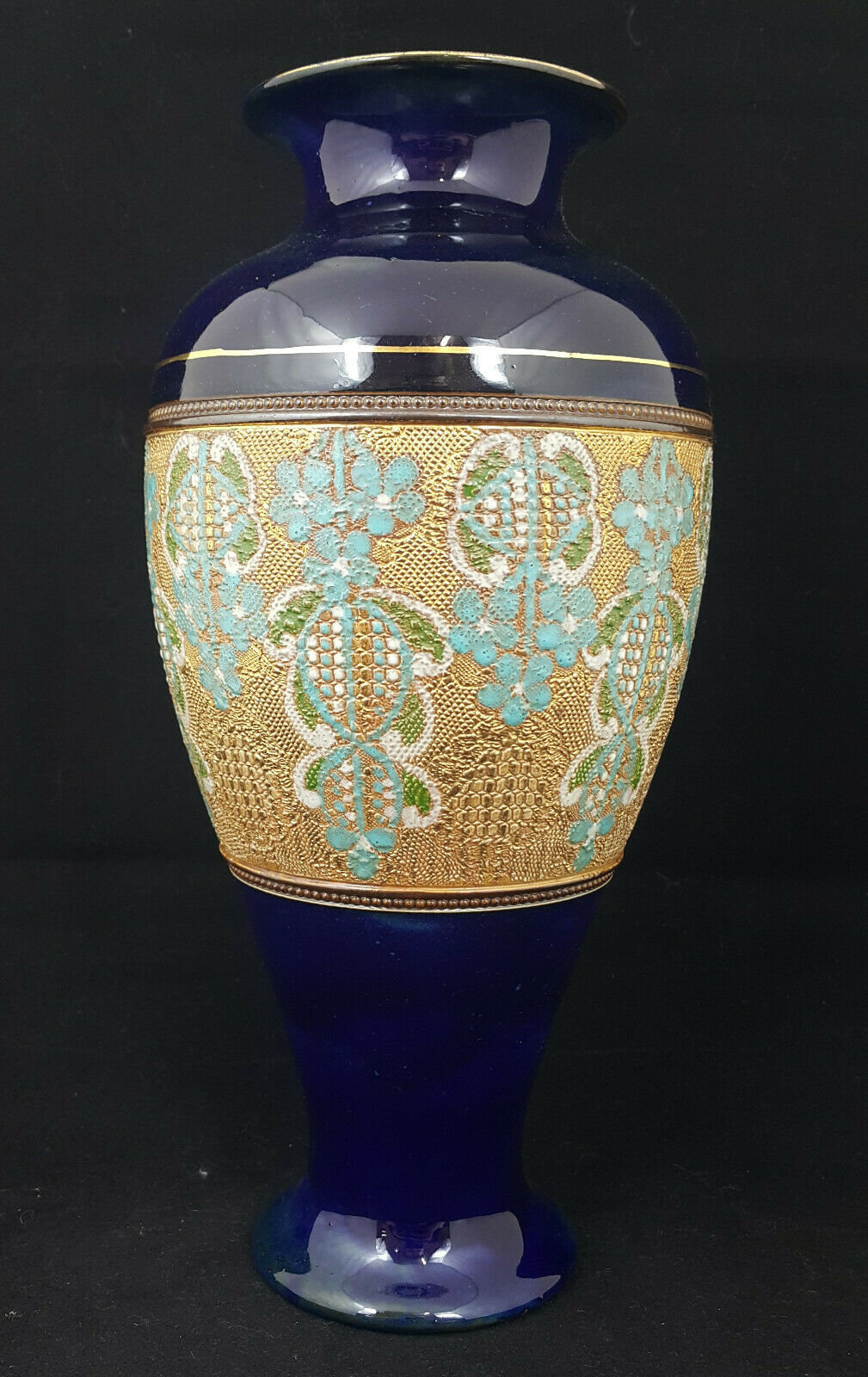 Royal Doulton Blue y Gilt Vase 1890 a 1930 FB0084 Etsy