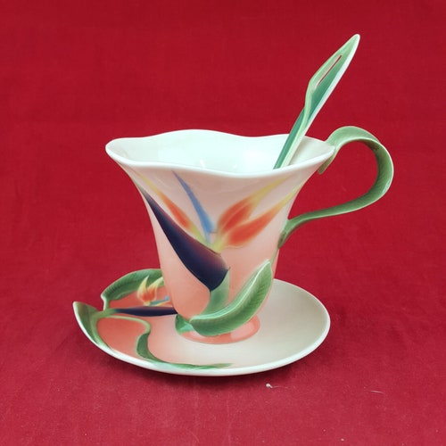 Franz - Summer Bird Of Paradise Teacup, Saucer & Spoon - NA shops 1395