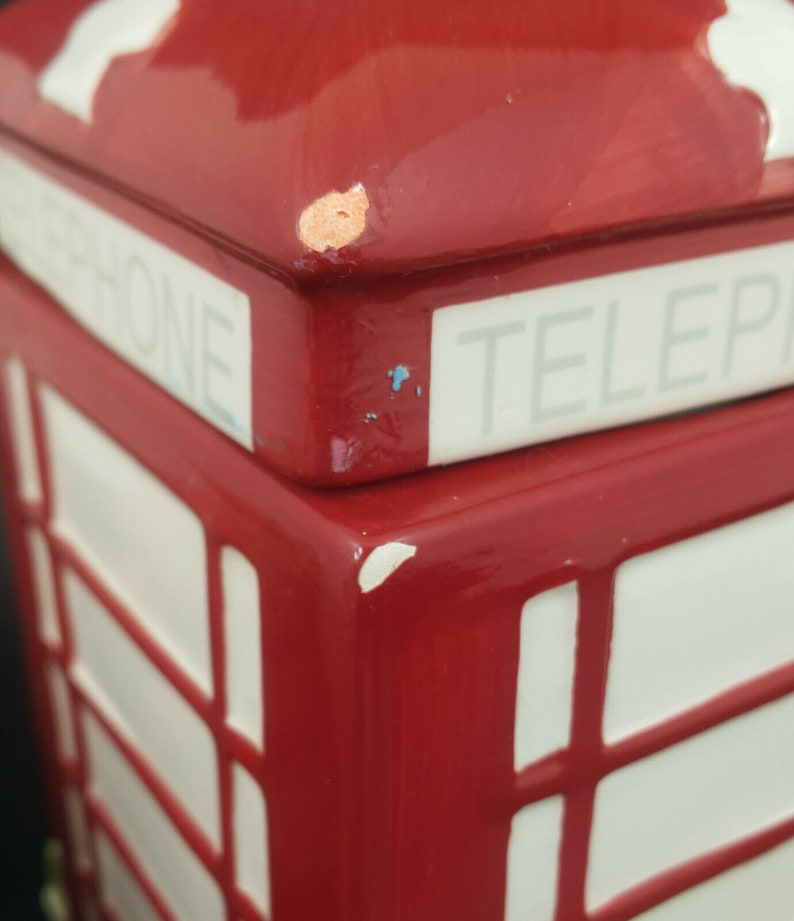 Telephone Box Biscuit Barrel Chipped/cracked Etsy