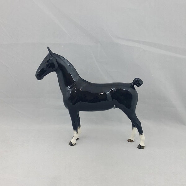 Beswick Black Hackney Horse White Patches On the Flanks Model 1361