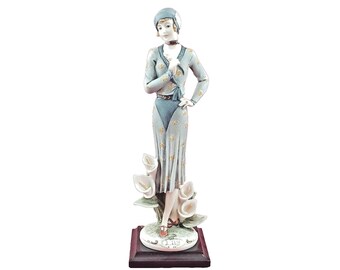 Vittorio Tessaro Figurine Lady Wheelbarrow of Flowers - Etsy