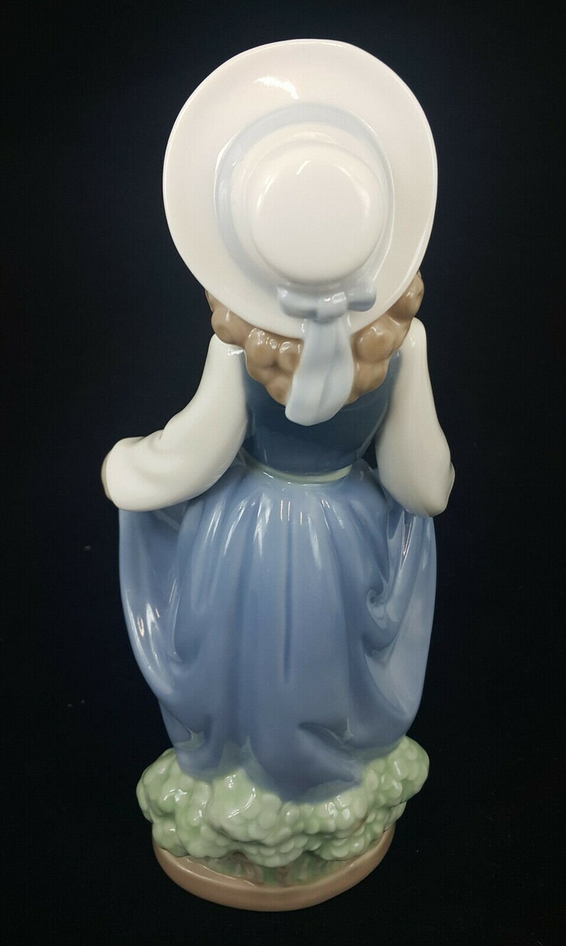Lladro NAO Figurine Girl Holding Flowers in Skirt Petals Etsy