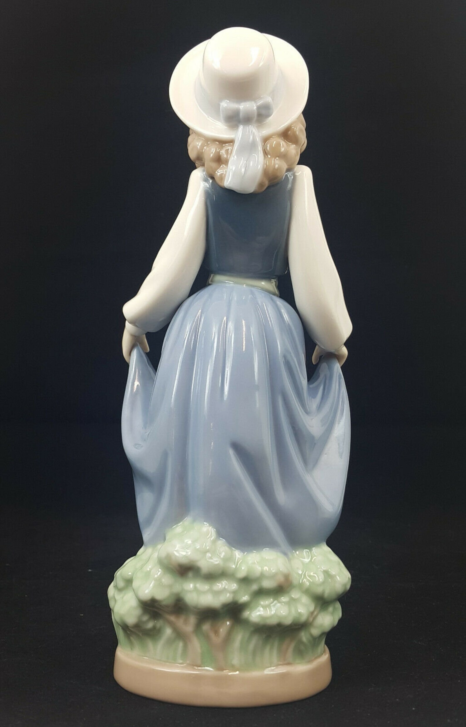 Lladro NAO Figurine Girl Holding Flowers in Skirt Petals Etsy