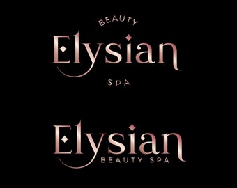Design de logotipo comercial feminino pré-fabricado em ouro rosa metálico pré-fabricado | Marca para pequenas empresas