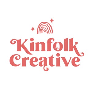 Premade Retro Boho Logo Design for Creatives | Vintage 70s Style Logo