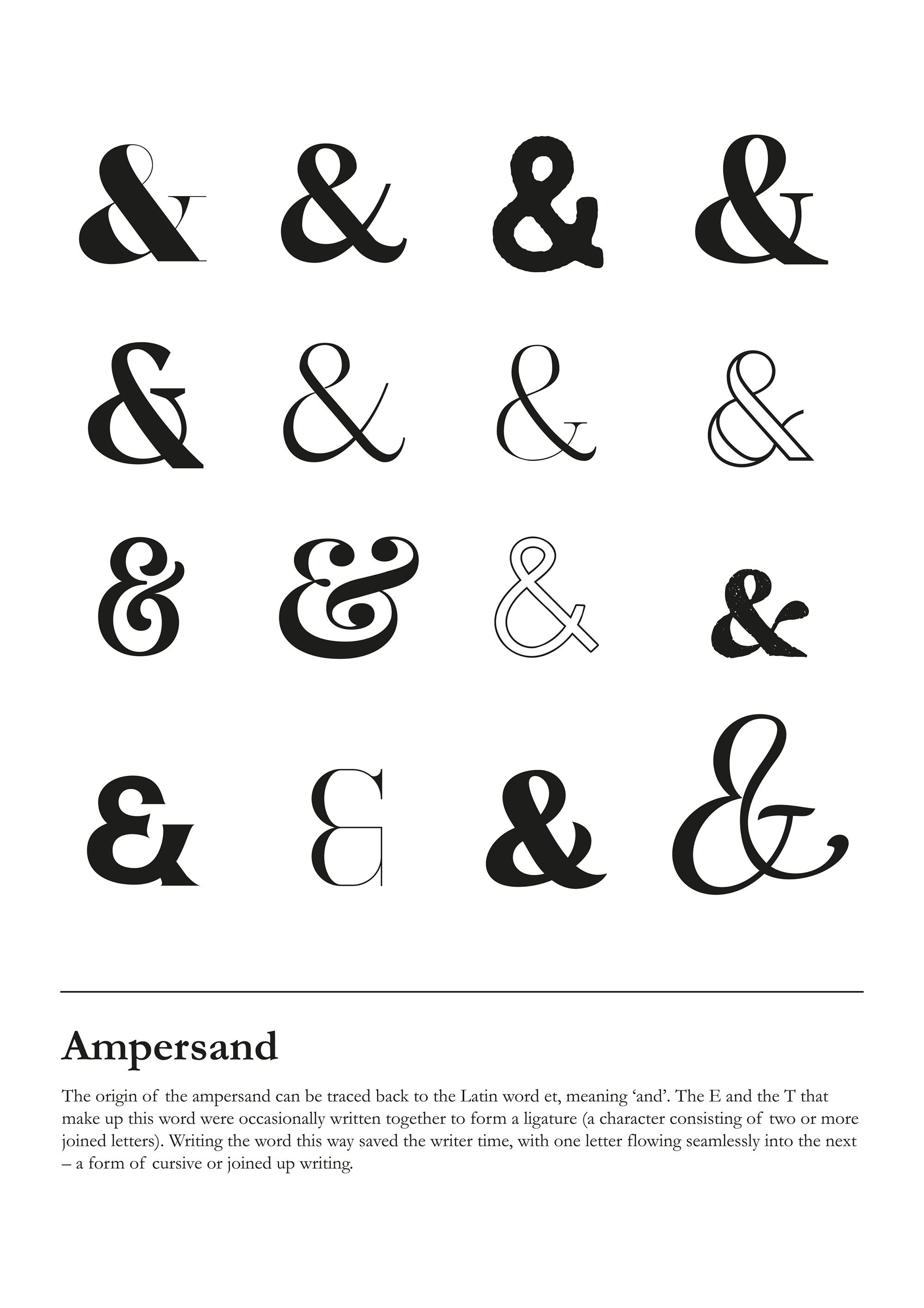 Printable Downloadable Office Wall Art Punctuation Poster, Ampersand A4 ...