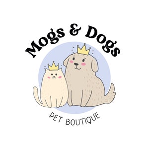 Premade Pet Boutique Cat & Dog Logo Design | Pet Sitter Logo | Cute Animal Logo | Dog Walking Business