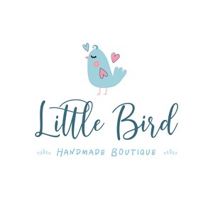 Premade Feminine Bird Logo Design | Crafter Logo | Handmade Boutique Logo