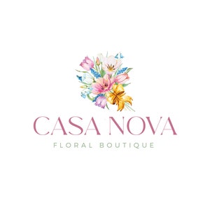 Premade Floral Logo Design | Feminine Logo | Florist Logo | Boutique Logo | Blog Logo