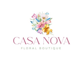 Premade Floral Logo Design | Feminine Logo | Florist Logo | Boutique Logo | Blog Logo